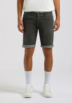 Bermuda di jeans nero slim fit