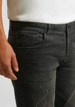 Bermuda di jeans nero slim fit