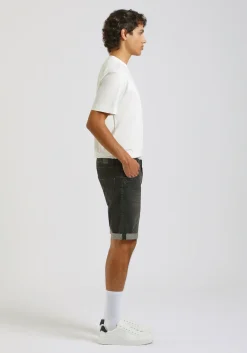 Bermuda di jeans nero slim fit
