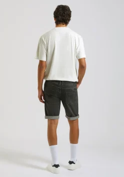 Bermuda di jeans nero slim fit