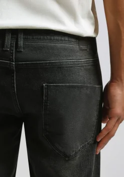 Bermuda di jeans nero slim fit