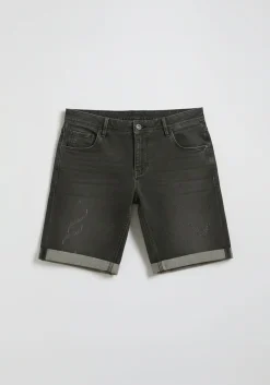 Bermuda di jeans nero slim fit