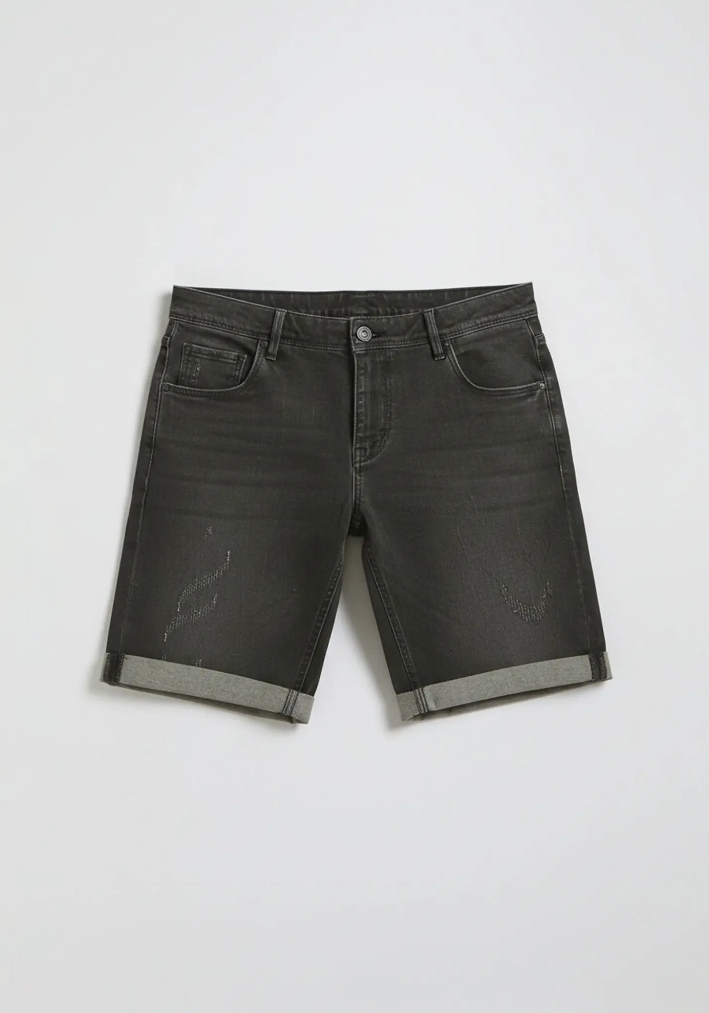 Bermuda di jeans nero slim fit