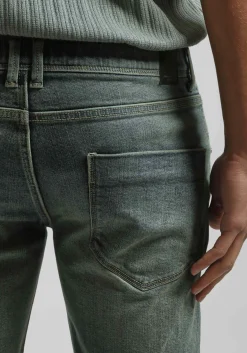 Bermuda di jeans slim fit effetto sabbia