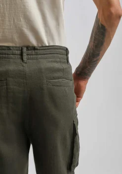 Bermuda misto lino con tasconi