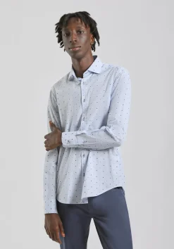Camicia in cotone con microfantasia