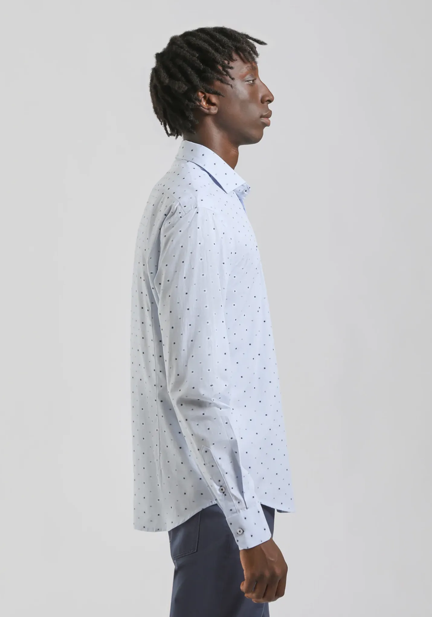 Camicia in cotone con microfantasia
