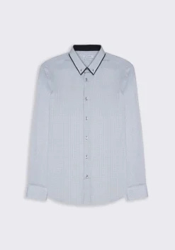 Camicia in cotone con microfantasia