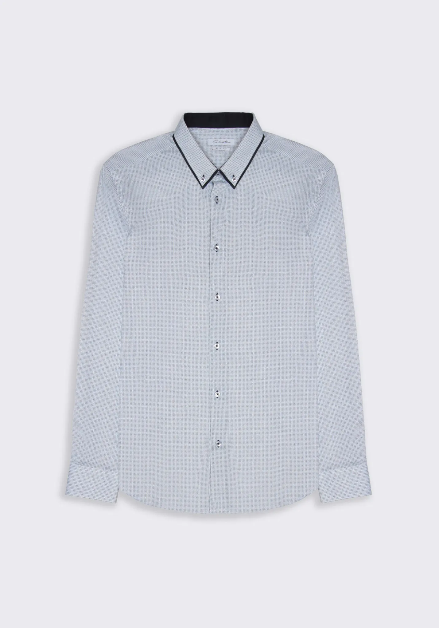 Camicia in cotone con microfantasia