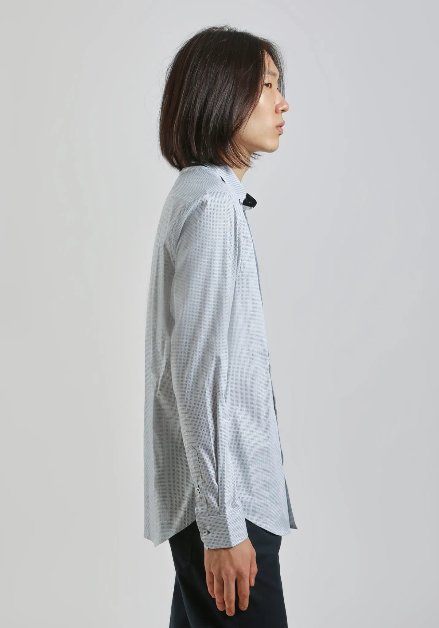 Camicia in cotone con microfantasia