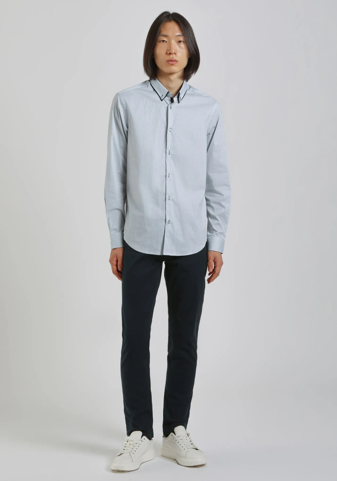 Camicia in cotone con microfantasia