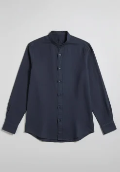 Camicia 100% lino con collo coreano