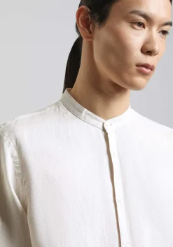 Camicia 100% lino con collo coreano