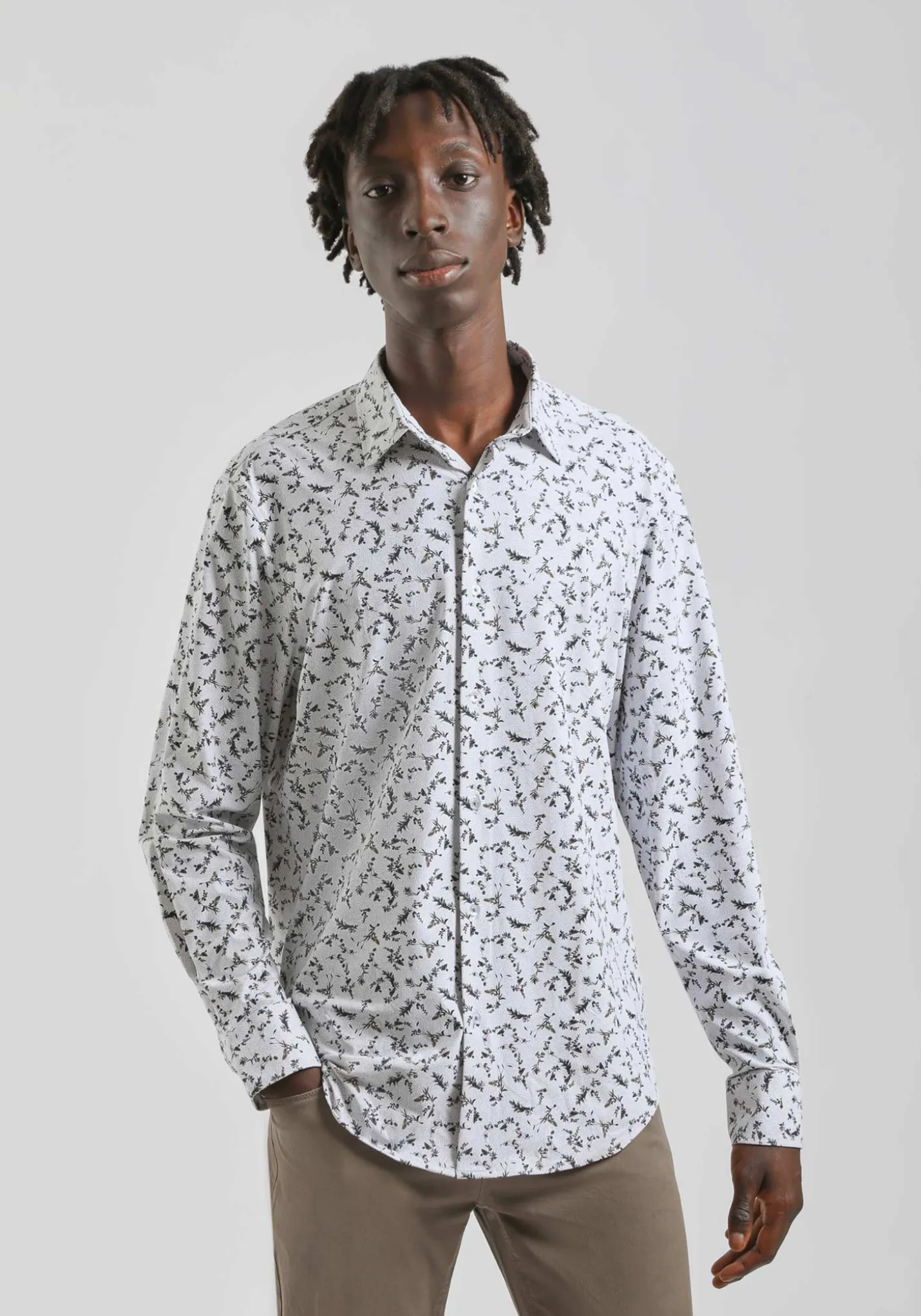 Camicia manica lunga con fantasia
