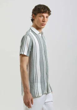 Camicia mezza manica a righe