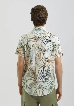 Camicia mezza manica 100% cotone con fantasia