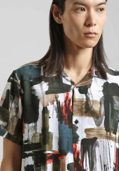 Camicia mezza manica fantasia 100% viscosa