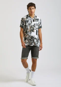 Camicia mezza manica fantasia 100% viscosa