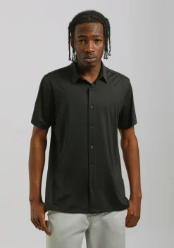 Camicia mezza manica in tessuto elastico