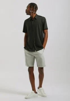 Camicia mezza manica in tessuto elastico