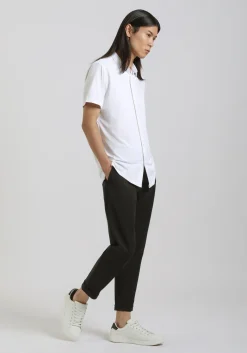 Camicia mezza manica in tessuto elastico