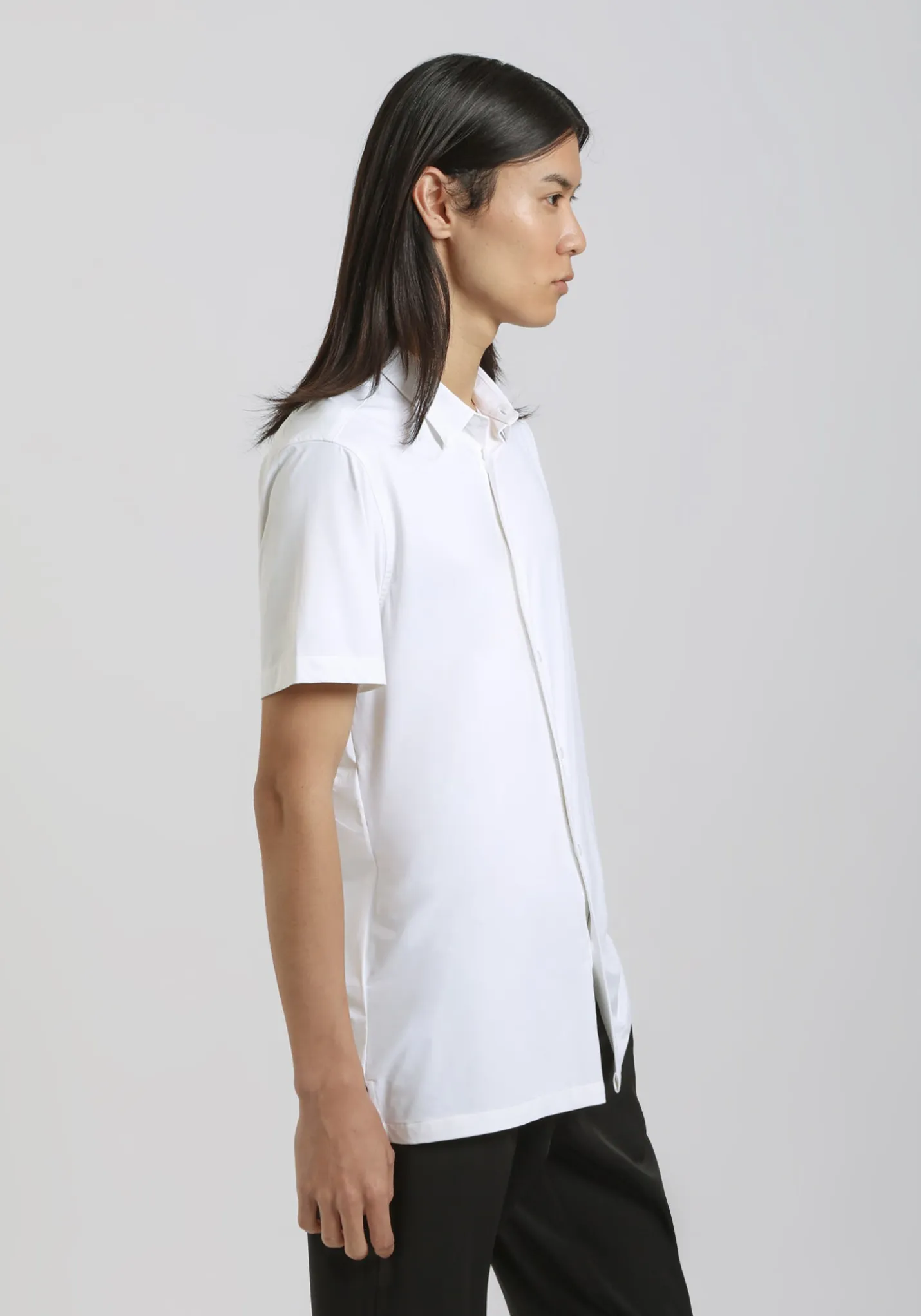 Camicia mezza manica in tessuto elastico