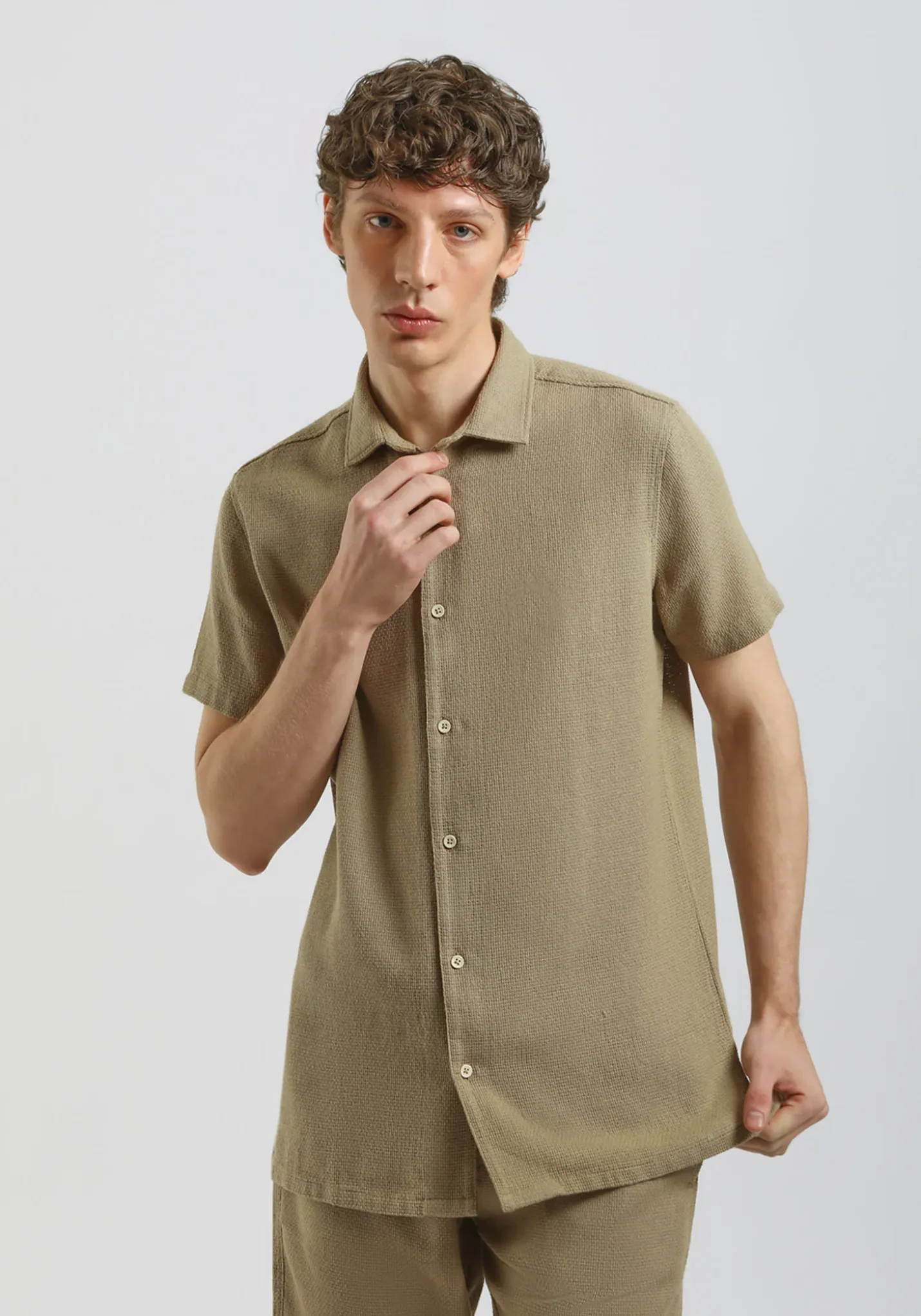 Camicia mezza manica misto cotone