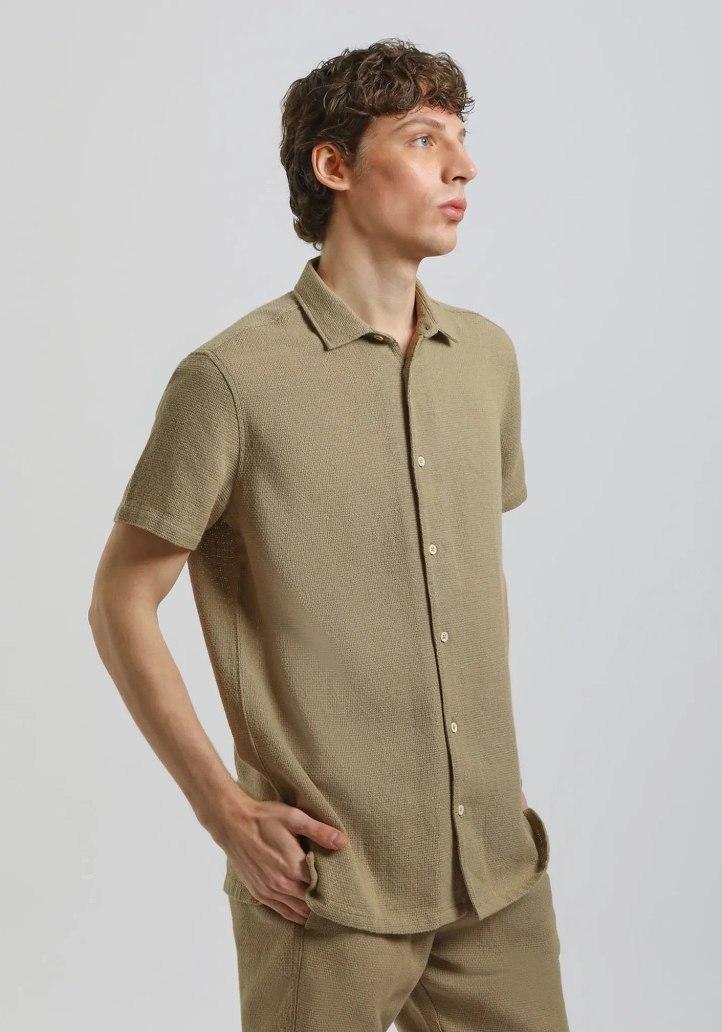 Camicia mezza manica misto cotone