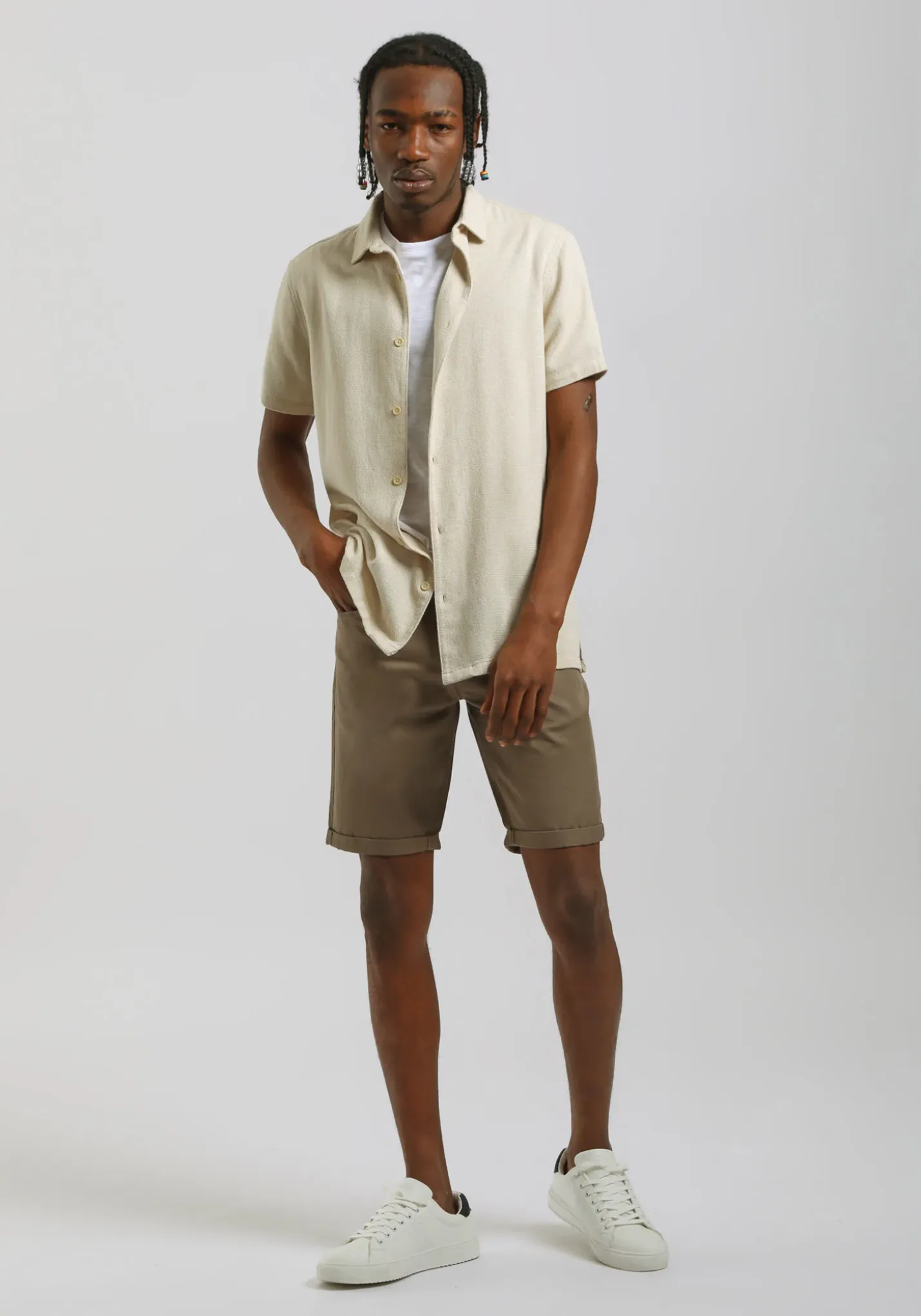 Camicia mezza manica misto cotone