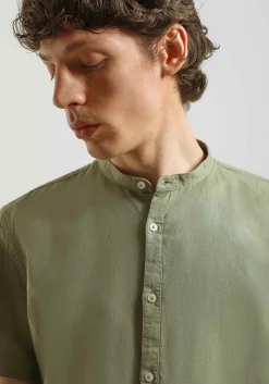 Camicia mezza manica misto lino