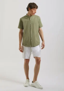 Camicia mezza manica misto lino