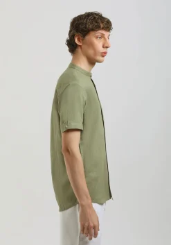 Camicia mezza manica misto lino