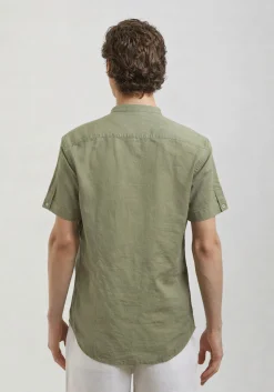 Camicia mezza manica misto lino