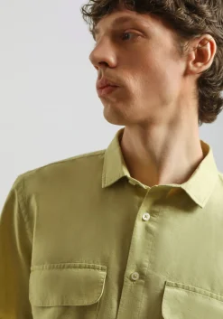Camicia mezza manica misto lino