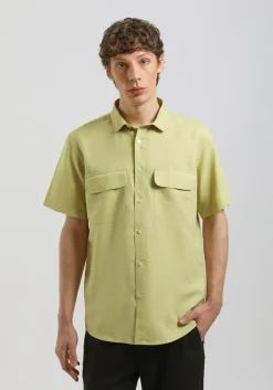 Camicia mezza manica misto lino