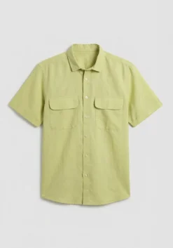 Camicia mezza manica misto lino