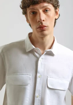 Camicia mezza manica misto lino