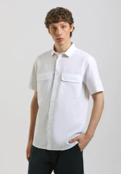 Camicia mezza manica misto lino