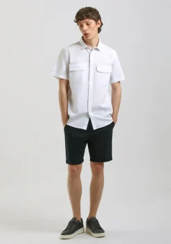 Camicia mezza manica misto lino