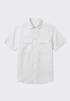 Camicia mezza manica misto lino
