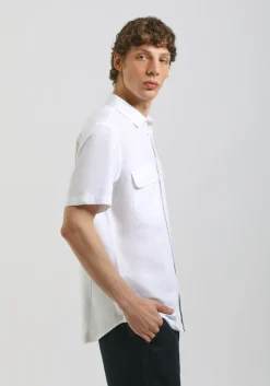 Camicia mezza manica misto lino