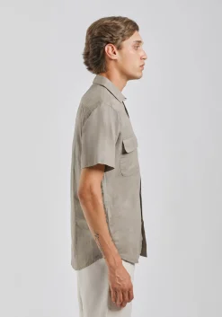 Camicia mezza manica misto lino