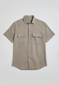 Camicia mezza manica misto lino