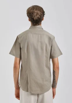 Camicia mezza manica misto lino