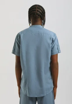 Camicia mezza manica misto lino