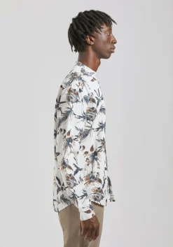 Camicia misto lino fantasia