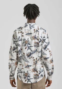 Camicia misto lino fantasia