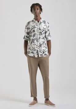 Camicia misto lino fantasia