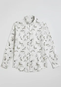 Camicia misto lino fantasia