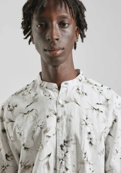 Camicia misto lino fantasia